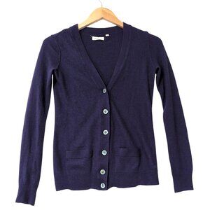 Martin Osa Cardigan Sweater Womens S Blue Cashmere‎ Silk Button Front V-Neck